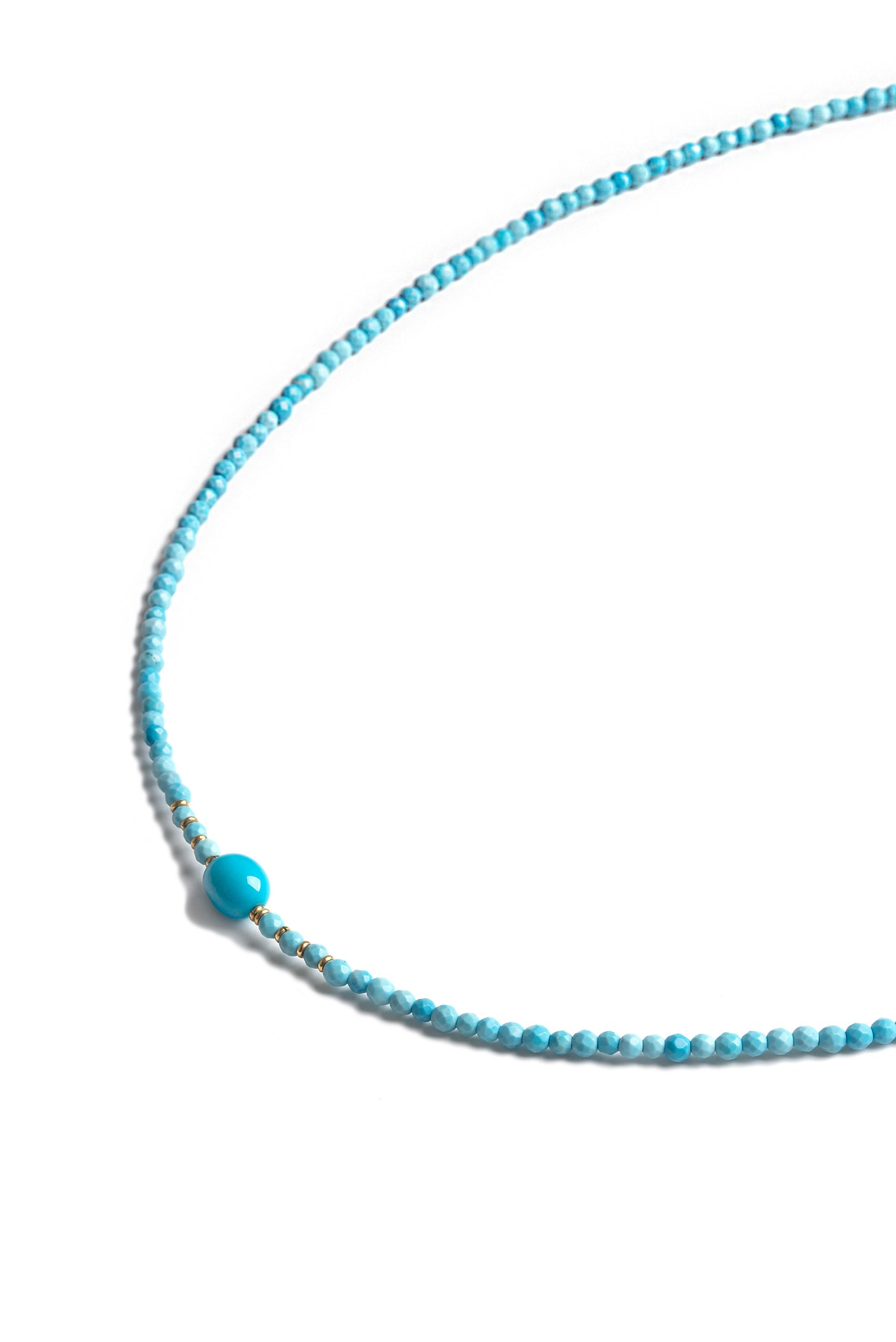 Gold 9K necklace with turquoise and gold elements