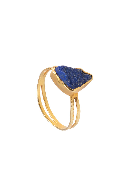 Gold 9K ring with lapis lazouli