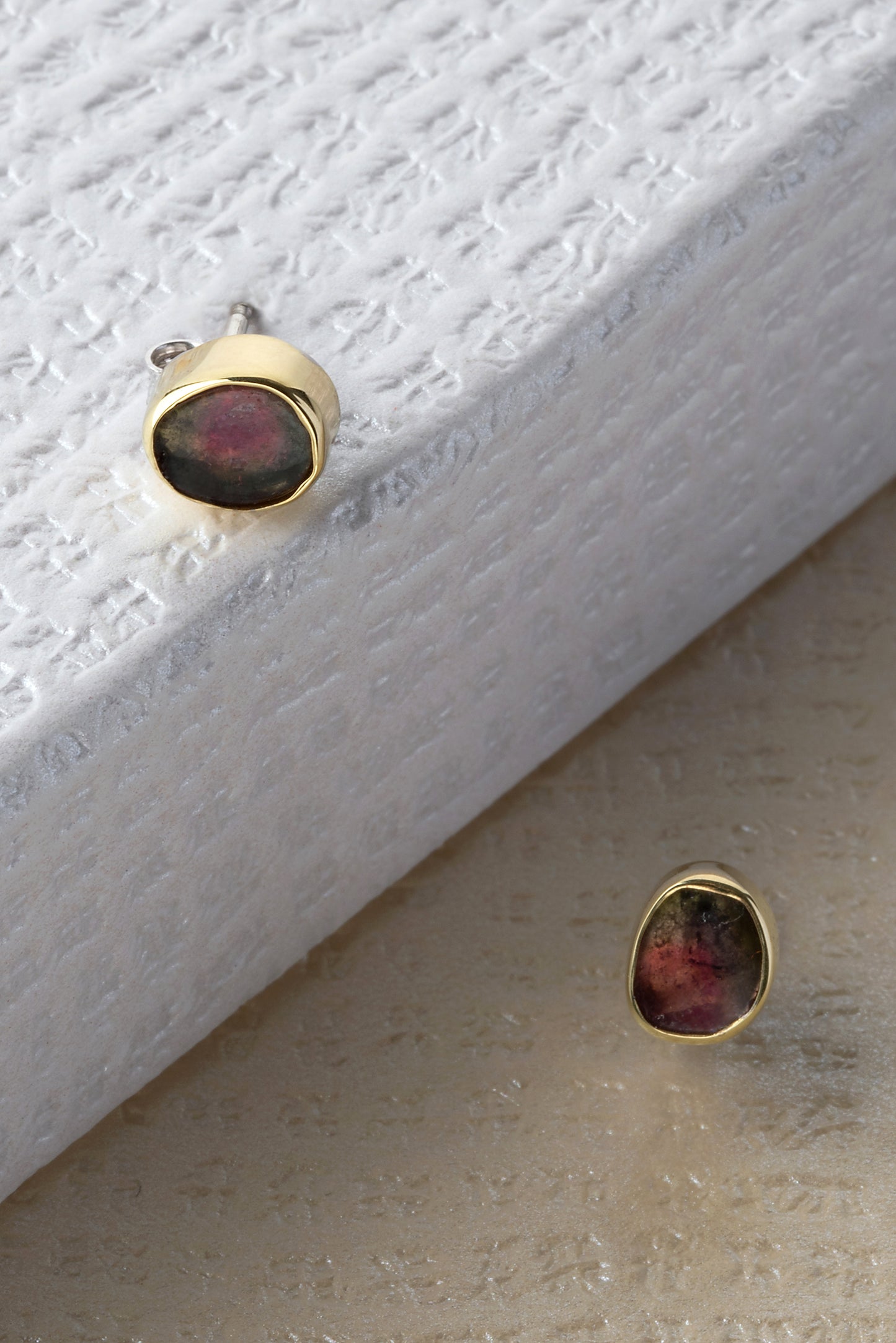 Silver earrings 925 with Watermelon tourmaline