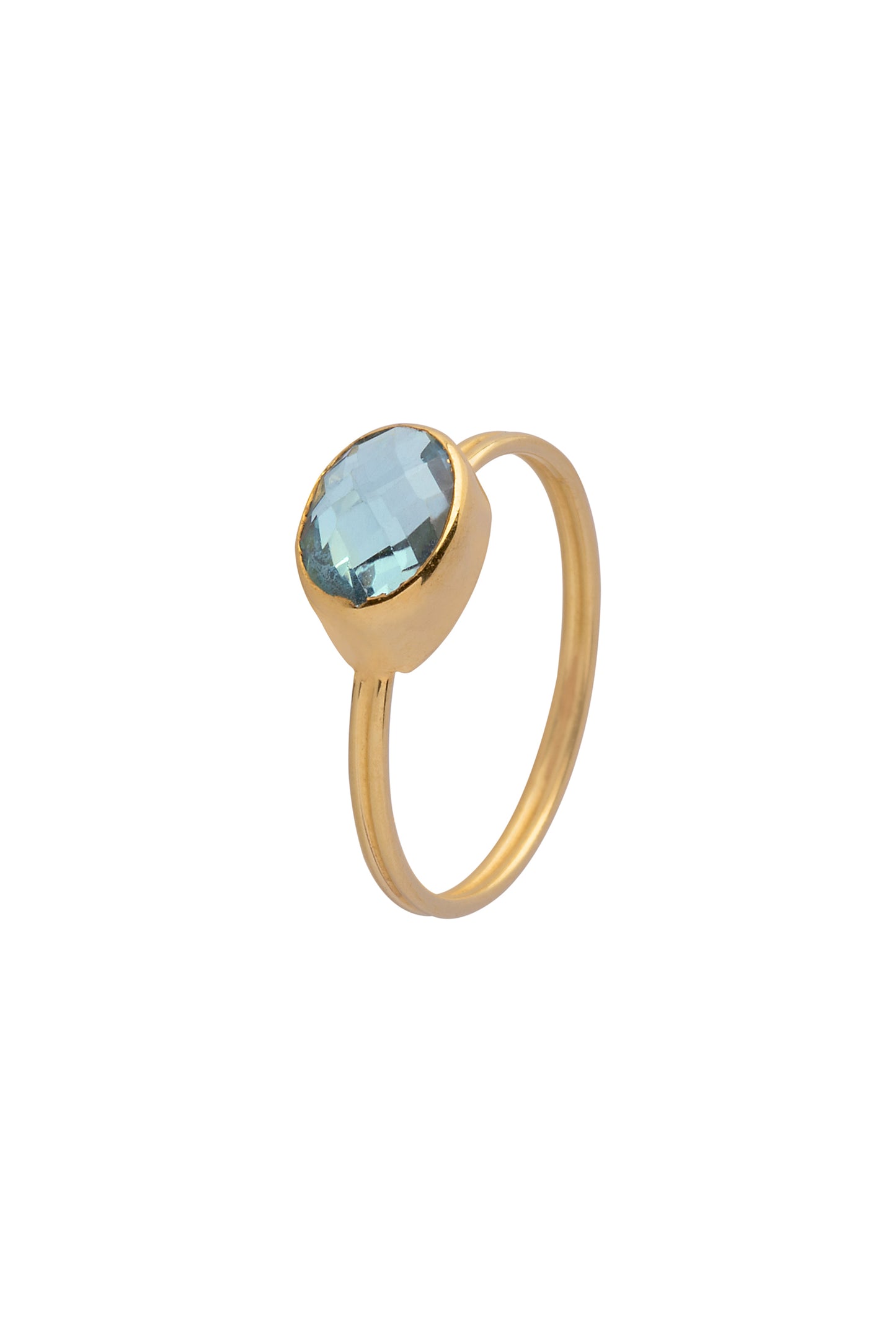 Gold 9K ring with aquamarine