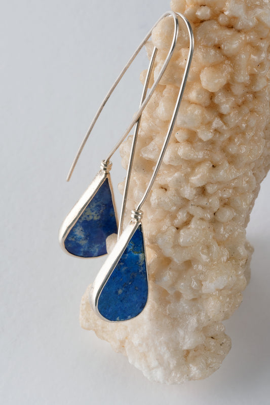 Silver 925 earrings with lapis lazouli